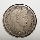 1901   *P *  BARBER SILVER QUARTER  ***NICE*** FREE SHIPPING   C2124