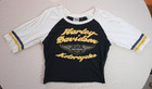 Harley Davidson Women's T Shirt Embroider Black Sz:M No Dealer Cropped Cut Off