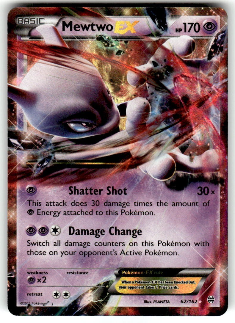 Mewtwo EX - 62/162 - BREAKthrough - Pokemon Rare EX TCG Card NM
