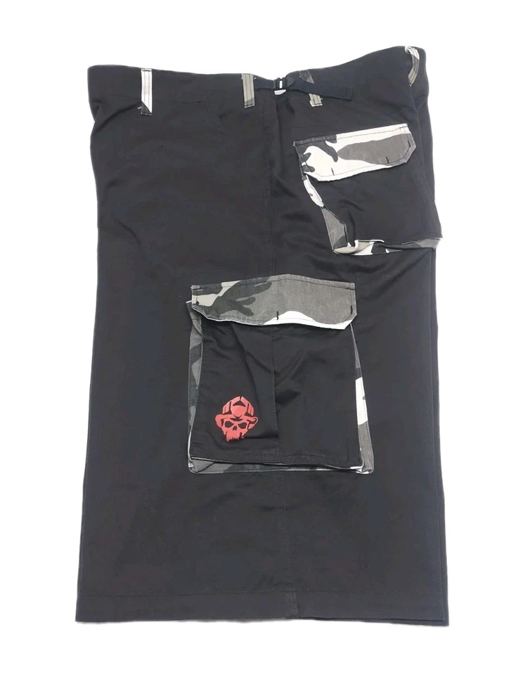 Pantalones Cortos Carga Rothco BDU Para Hombre Talla 2XL Ajustables Negro Camuflaje Calavera Años 90 Foto 3 de 4