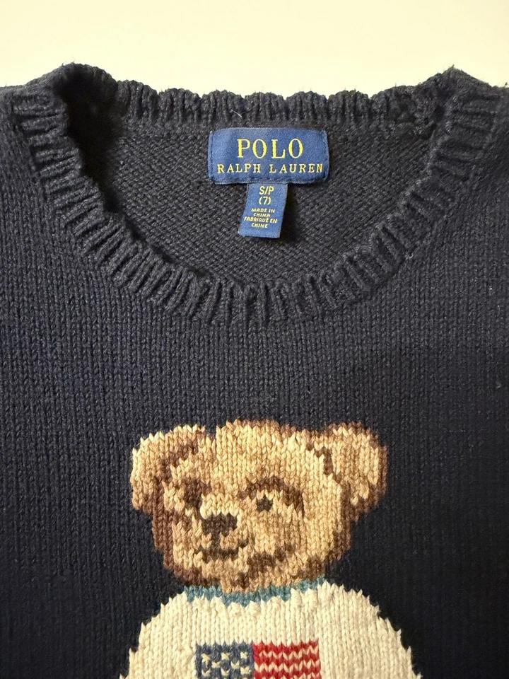 Suéter Ralph Lauren Polo Bear Algodón | Hunter Azul Marino | Talla Pequeña (Niñas 7-16) Foto 3 de 4