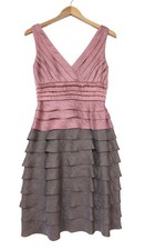 Adrianna Papell Sheath Dress Womens 4 Brown Pink Metallic Cocktail Party Event