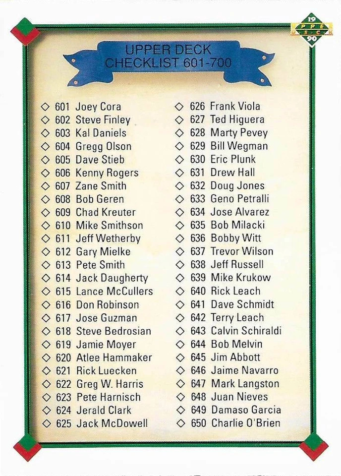 1990 Upper Deck Baseball (601-800) - You Pick -FREE SHIPPING 5+ Cards NM
