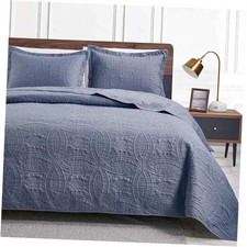 Oversized King Size Oversized King 120" x 120" Coin Pattern Bluish Grey