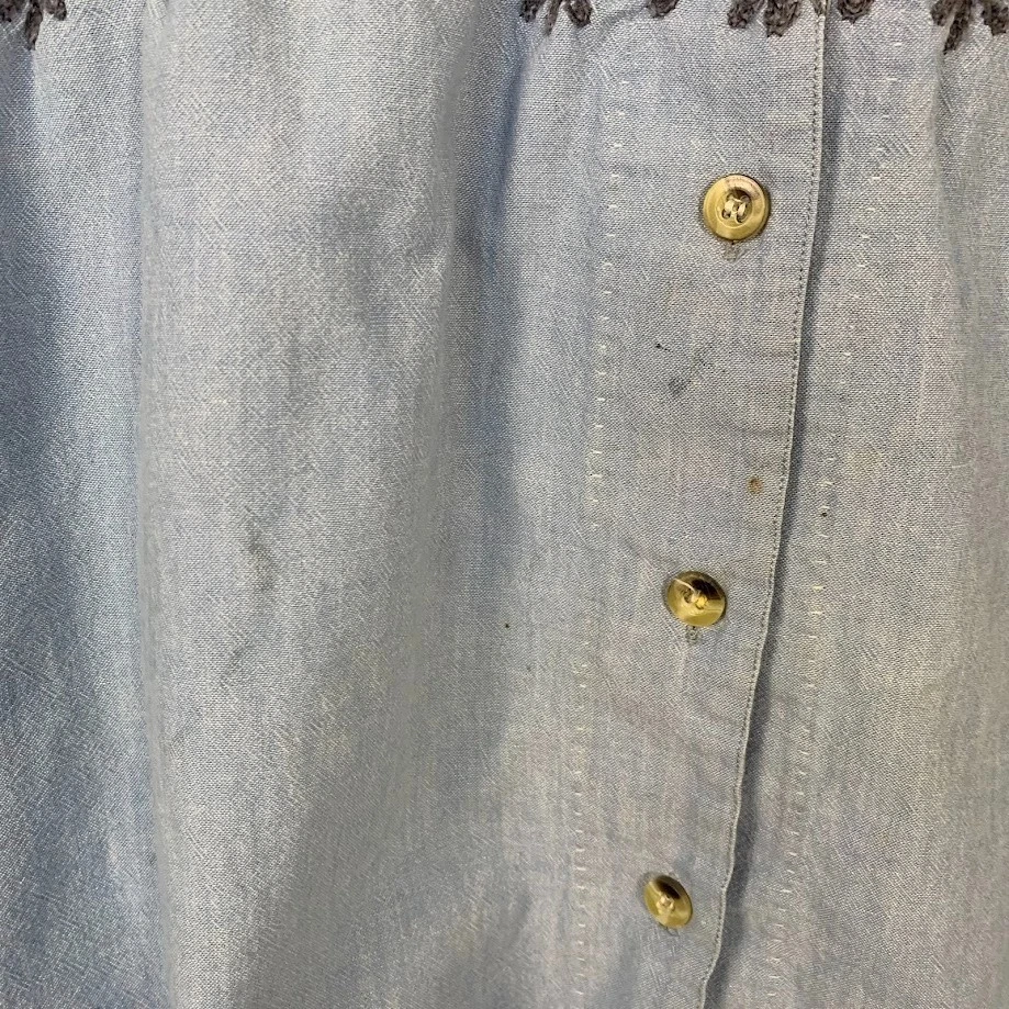 Camisa De Colección John Henry Floral Bordada Con Botones Manga Larga Para Mujer L Foto 3 de 4