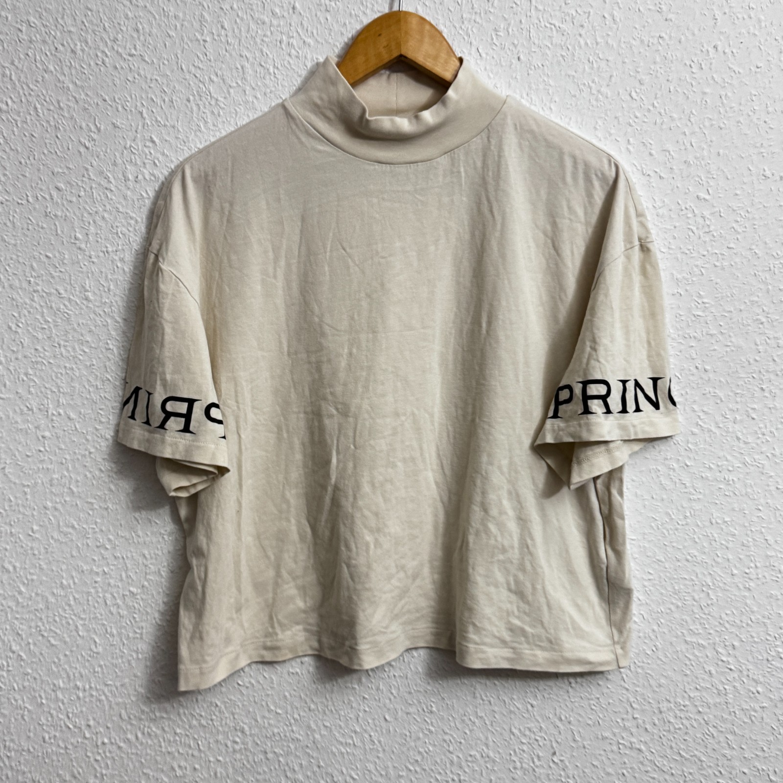 Pringle of Scotland Cream Boxy Mock Neck Tee - Size M image 2