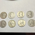 Washington Silver Quarters Lot of 8 1936 (3), 1964, 1934, 1942, 1964-D (2).