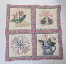 Handmade Wall Hanging Quilt With Tulip Applique Pattern 27 27