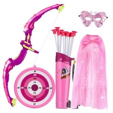 Kids Bow and Arrow Set: LED Light Up Archery Archery Set with Butterfly Mask