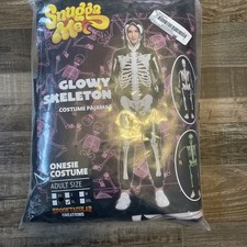NEW Spooktacular Creations - Glowy Skeleton Costume Pajamas One Piece Costume XL