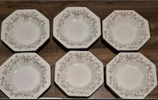 *RARE 6 x Johnson Brothers Eternal Beau 9.5" Rimmed Pasta / Soup / Dessert Bowls