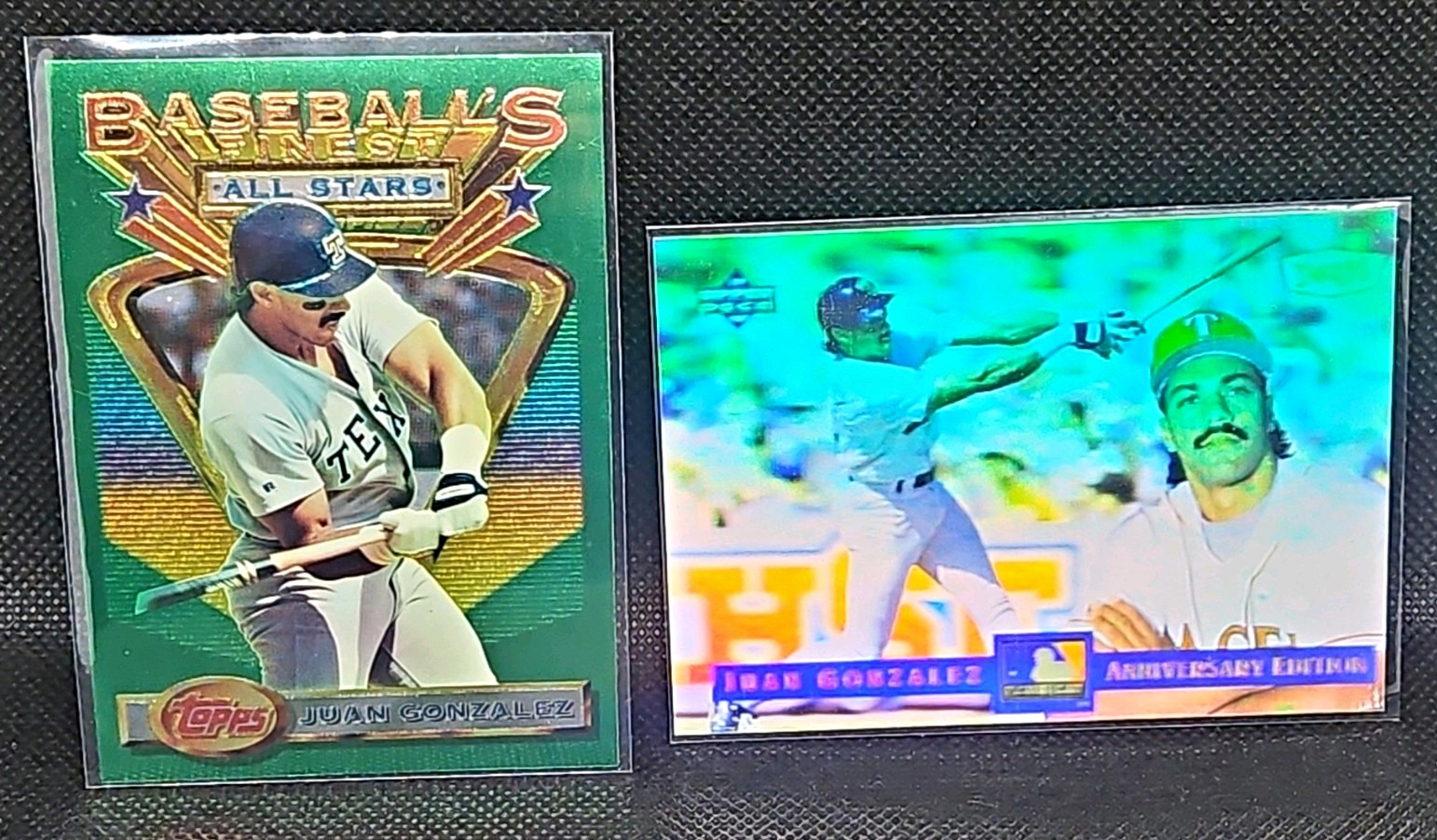 Juan Gonzalez 2x MVP Texas Rangers Topps Finest/Upper Deck 2-Card Lot