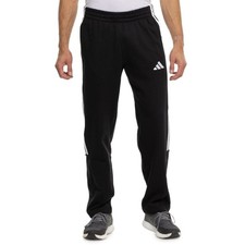 Adidas 3-Stripe Fleece Pants Black with White Stripes Sz S