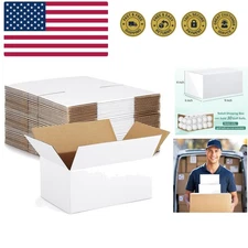 9x6x4-Small-Shipping-Boxes-30-Pack-White-Corrugated-Box-Mailers, Cardboard Bo...