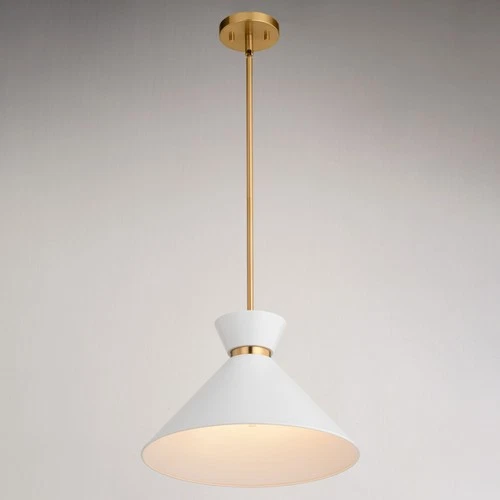 Vaxcel Lighting P0398 Racine 15"W Pendant - Matte Black / Natural Brass - Picture 7 of 12