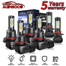 For GMC Sierra 1500 2500 3500 2003-2006 LED Headlight Hi/Lo Beam Fog Light Bulbs