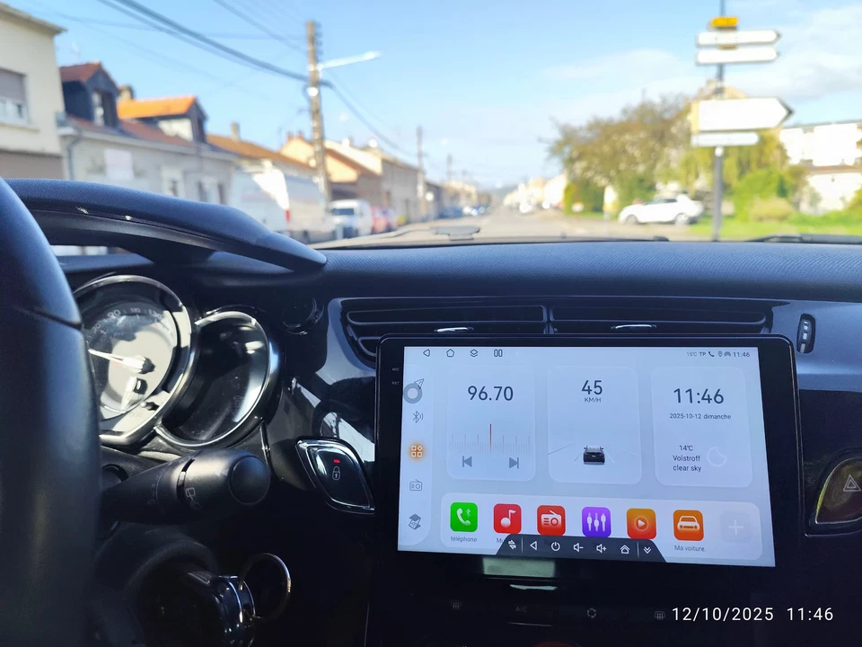 Autoradio 9" Android 13 CarPlay Navi GPS per Citroen C3 II DS3 2009-2016 - Immagine 3 di 4