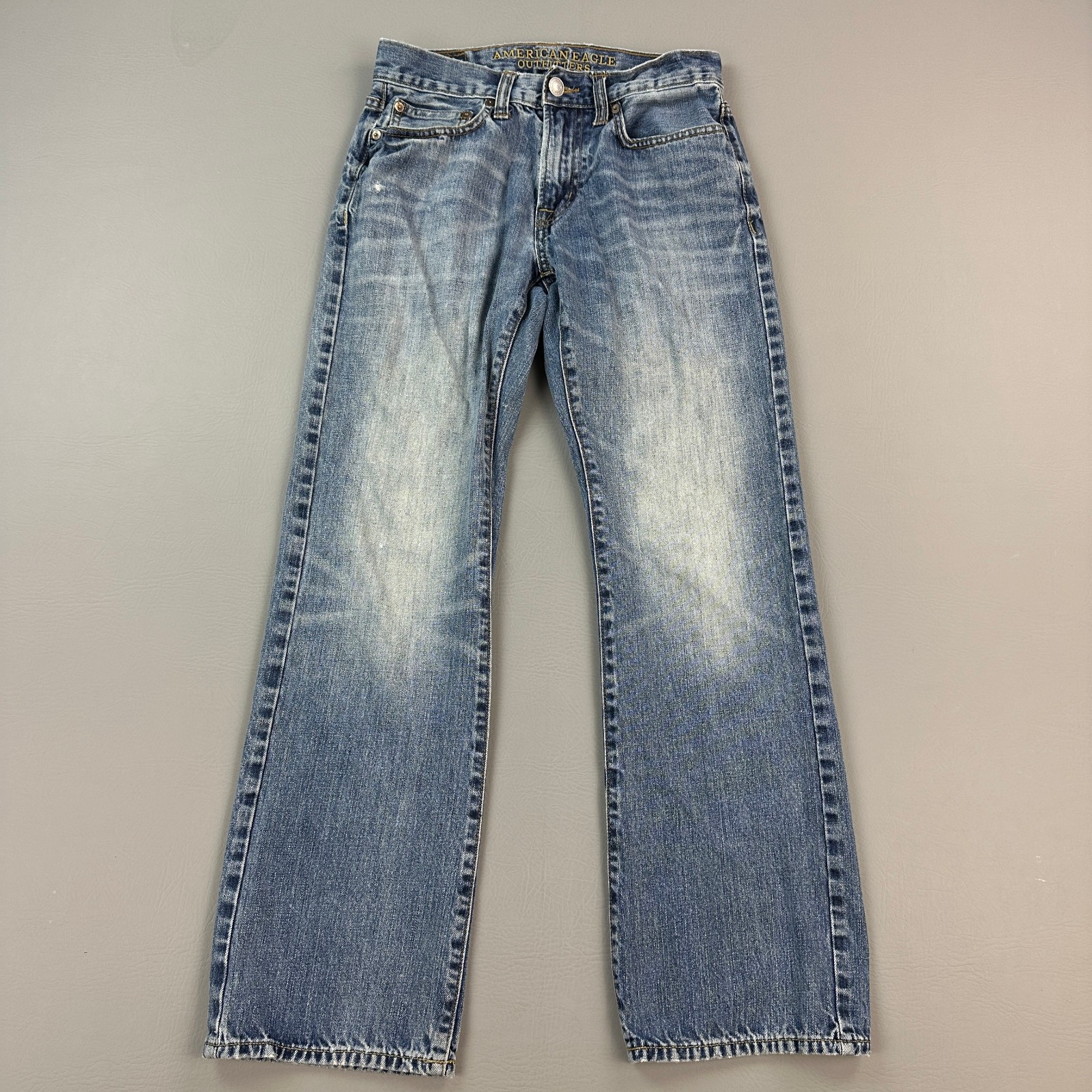 S 28x32 28x30 Medium Wash Denim Whiskered Original Boot