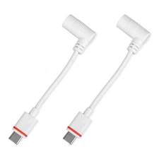 2pcs Barrel Plug to USB-C Power Adapter for Ring Solar Panel & USB-C