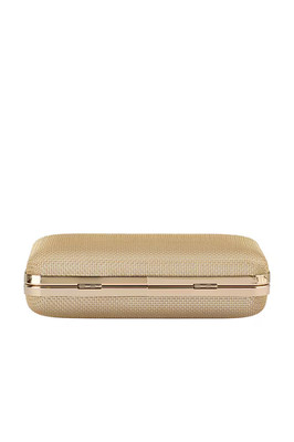 Olga Berg Jen Mesh Clutch Gold Metallic Evening Party Handbag Shoulder Bag New
