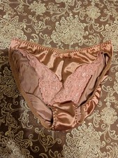 Vintage Maidenform Satin Bikini Panties Size Large Chocolate Mocha Color Nice