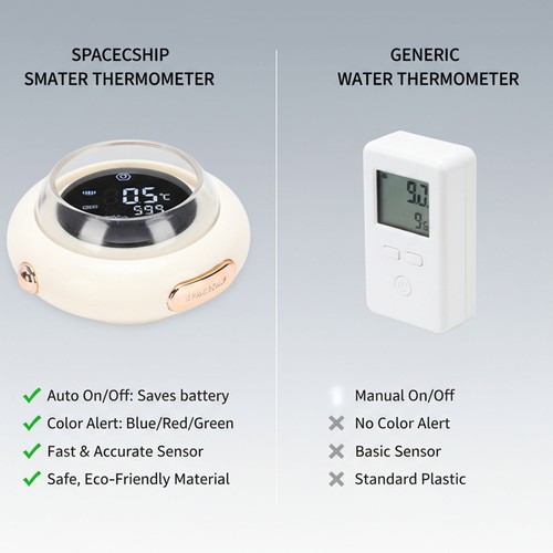 2-LED Bath Thermometer Cute Spacecraft Shape Temperature Alerts For Bathing Fun - Afbeelding 22 van 24