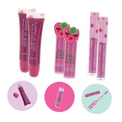 6pc Strawberry Flavored Lip Gloss & Lip Balm Set   Non-Toxic & Safe for