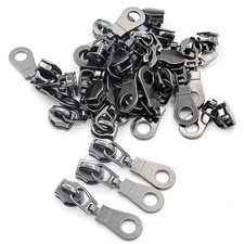 Leekayer 50PCS 5 Black Nickel Pulls for Nylon Coil Zippers Metal Zipper Slid...