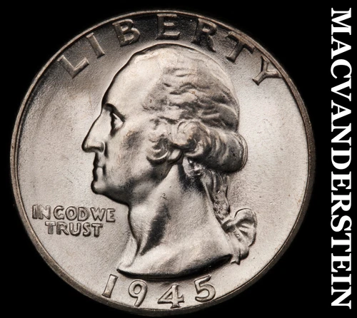 1945 Washington Quarter- Super Choice Gem Brilliant Uncirculated Luster #i2225