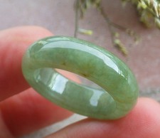 Video Certified Green Natural A Jadeite Jade Round Circle Ring NO. 7.75  418786
