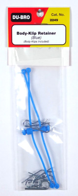 DU-BRO BLUE BODY-KLIP RETAINERS W/BODY-KLIPS ( PACKAGE OF 2 )( CAT. # 2249 )