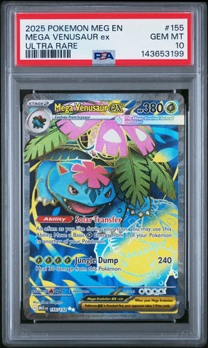 2025 POKEMON MEG EN-MEGA EVOLUTION ULTRA RARE #155 MEGA VENUSAUR EX PSA 10