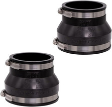 Fernco PVC Flexible Reducer Pipe Coupling for Cast Iron 1056-43 4-In.X 3-In., 2-