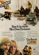1978 Vintage Print Ad Ski-Doo '79 Everest 'doo it in style Snowmobile Yellow Grn