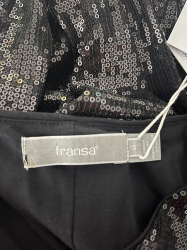Fransa Sequin Jumper Pullover Size Small Black Blouse Womens Top NEW EU38 RRP£60 - Picture 8 of 11