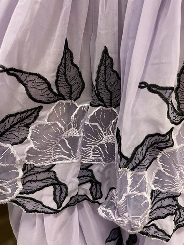 Marchesa Notte Floral Lace Gown Size 4 Tiered Lilac Evening Prom Formal Bridal - Picture 11 of 12