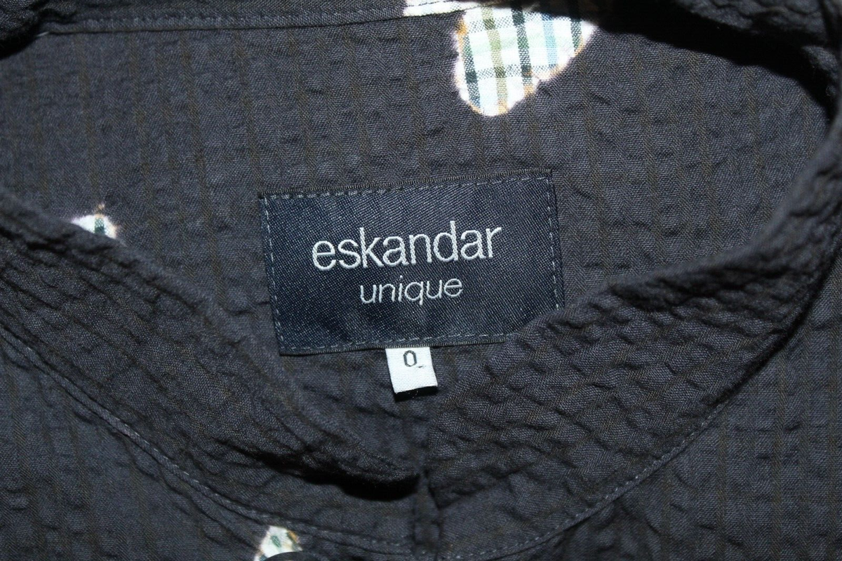 eskandar ジャケット Eskandar 0 O/S Gray Blue Beachy Gingham Shibori Art Cotton