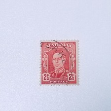 KING GEORGE VI PRE DECIMAL 2 1/2D CARMINE AUSTRALIA STAMP RARE