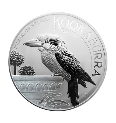 Australia 2022-P 1 Kilo (32.15 Troy oz) Silver Kookaburra $30 coin