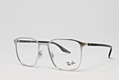 Ray Ban Eyeglasses Men's Brushed Silver Square Metal 54mm RX6512-2595