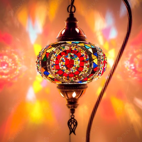 Türkisch Marokkanisch Bunte Mosaik Lampe Licht Tiffany Glas Schreibtisch Tisch KOSTENLOSE Glühbirne - Bild 73 von 76
