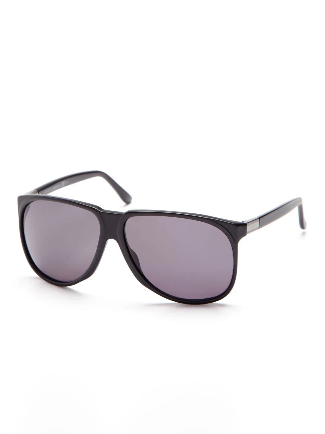Lunettes de soleil unisexes Gucci accessoires garniture surélevée cadre carré acétate noir