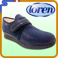 SCARPA LOREN LEGGERA COLORE BLU TESSUTO ELASTICO PIANTA LARGA CALZATA L  S8539