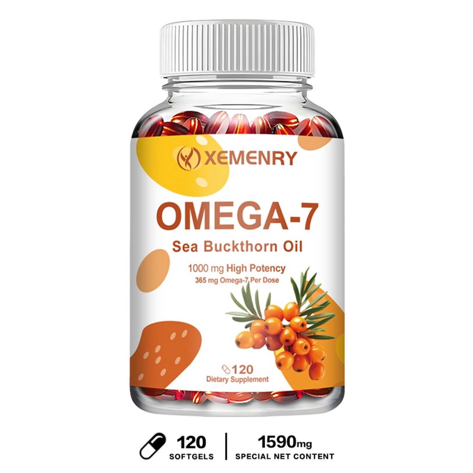 Omega7 1590mg Organic Sea Buckthorn Oil,for Weight Loss Skin Hair