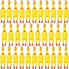 24 Pack Rubber Chicken 12 inch Toy Squeeze Screaming Chicken Toy Novelty Squeaky