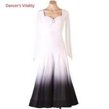 Ballroom Dance Competition Dress Women Ballroom Waltz Dress Senior Long Sleeves