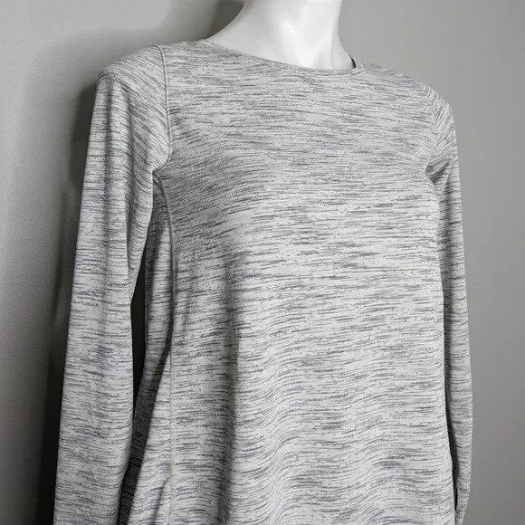 Zyia heathered grey open split back long sleeve t… - image 2