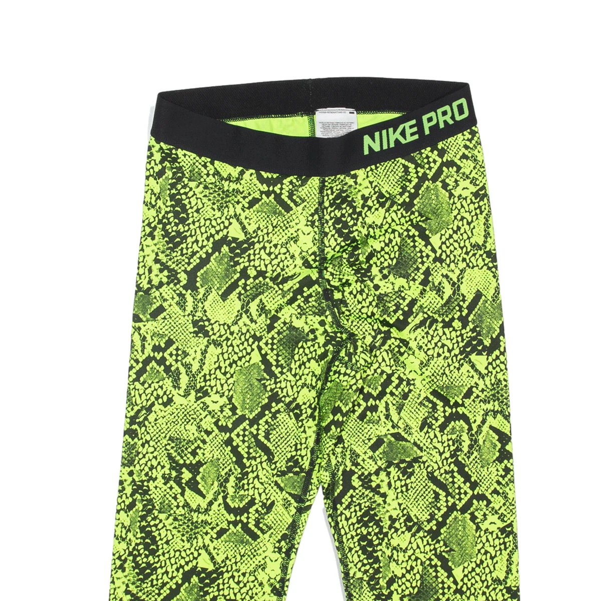 NIKE Pro 3 4 Snakeskin Leggings Track Pants Green Skinny Womens M