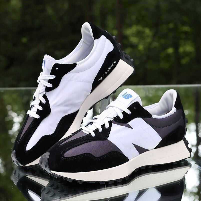 New Balance 327 Black Phantom Men's Size 10.5 White Custom New Balance 327 Black Phantom Men's Size 10.5 White Custom