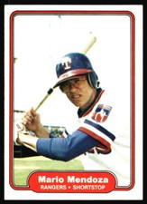 1982 Fleer Mario Mendoza #325 Texas Rangers L2